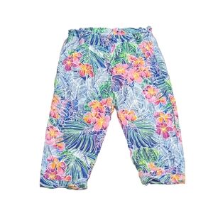 Vintage Jams World Pants Bottoms Pala Palmeria Plumeria Palm Leaves Crop S